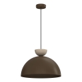 Lampadario a sospensione su cavo NEVIS 1xE27/15W/230V Ø 38 cm marrone