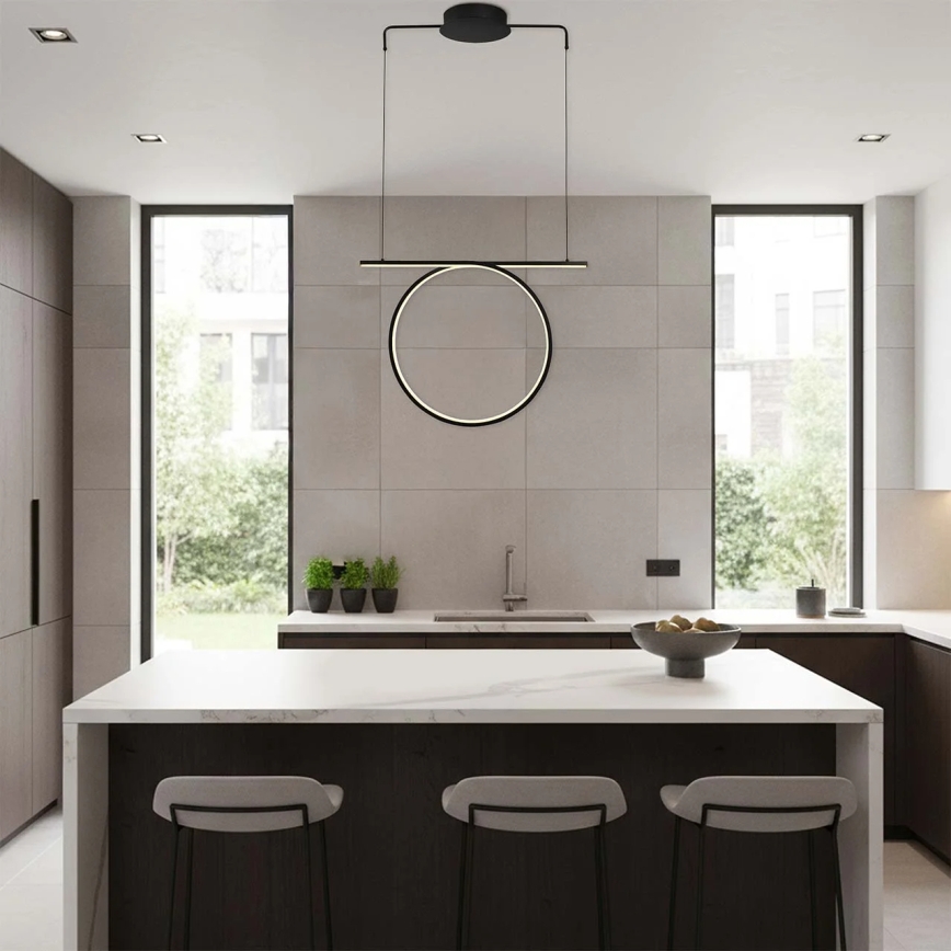 Lampadario a sospensione su cavo ODETTA LED/30W/230V 4000K nero