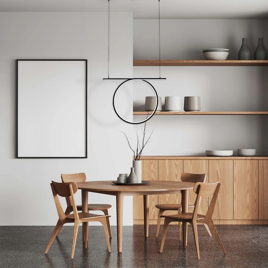 Lampadario a sospensione su cavo ODETTA LED/30W/230V 4000K nero