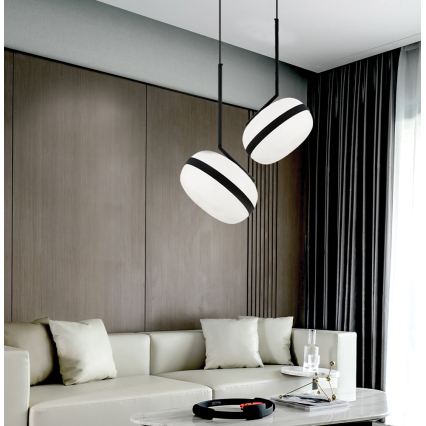 Lampadario a sospensione su cavo PALMA 1xE27/40W/230V nero