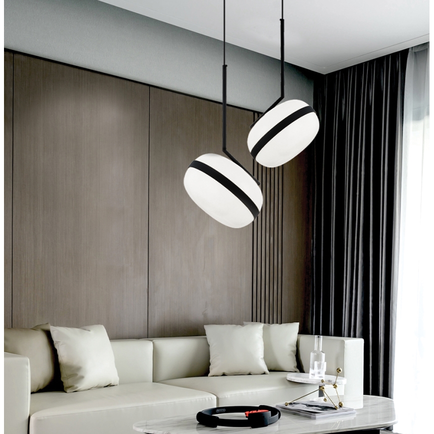 Lampadario a sospensione su cavo PALMA 1xE27/40W/230V nero