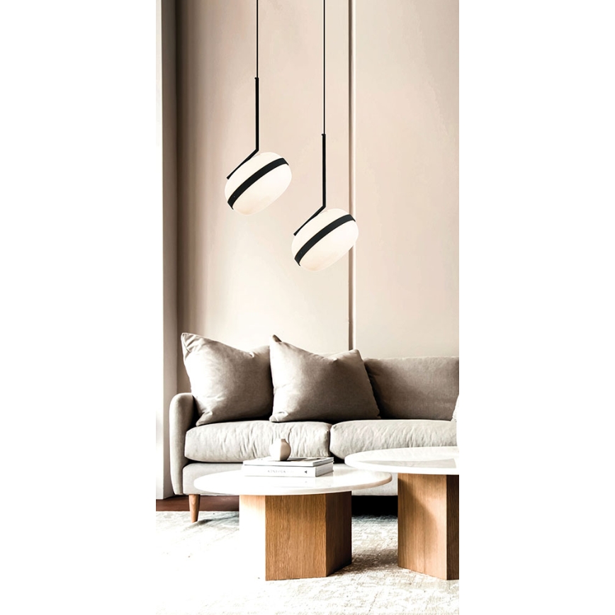 Lampadario a sospensione su cavo PALMA 1xE27/40W/230V nero