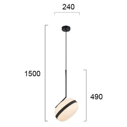 Lampadario a sospensione su cavo PALMA 1xE27/40W/230V nero
