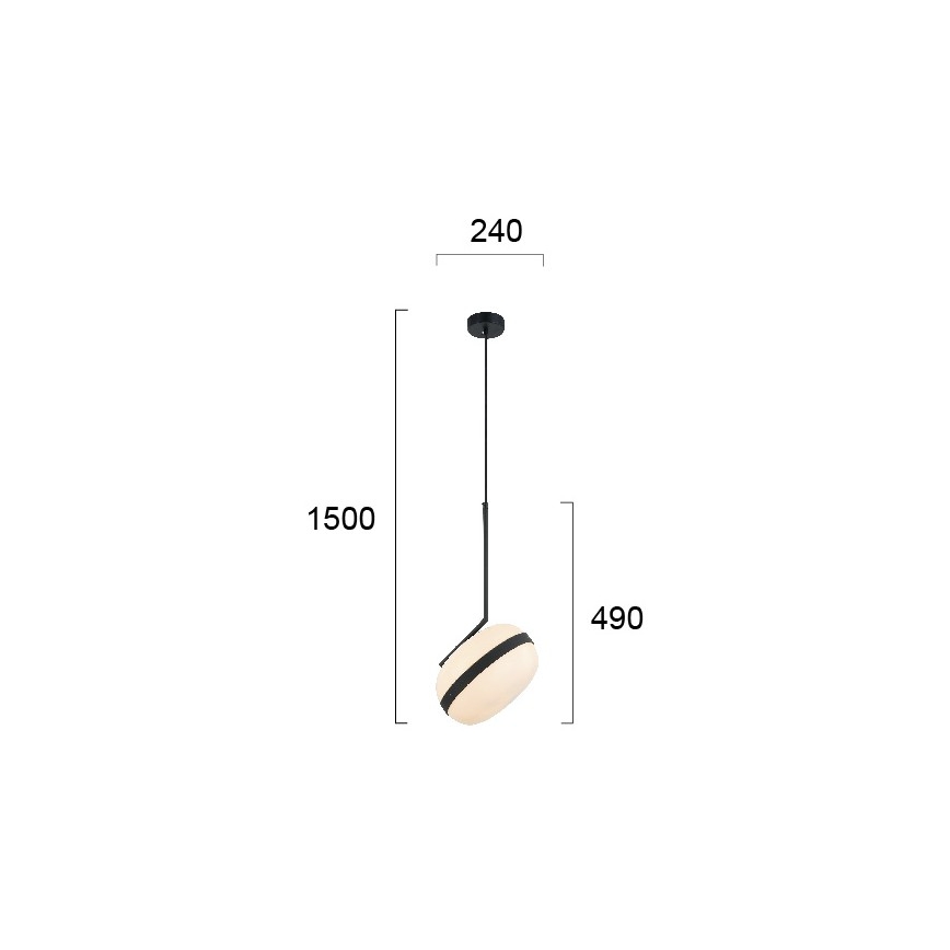 Lampadario a sospensione su cavo PALMA 1xE27/40W/230V nero