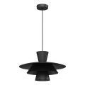 Lampadario a sospensione su cavo PLATO 1xE27/15W/230V nero