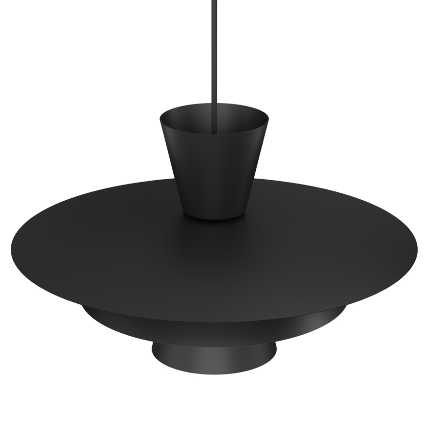 Lampadario a sospensione su cavo PLATO 1xE27/15W/230V nero