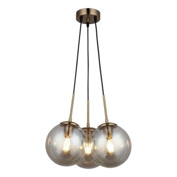 Lampadario a sospensione su cavo POLINO 3x E27/40W/230V, finitura bronzo