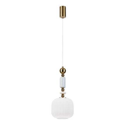 Lampadario a sospensione su cavo ROYAL 1xE27/15W/230V oro/bianco