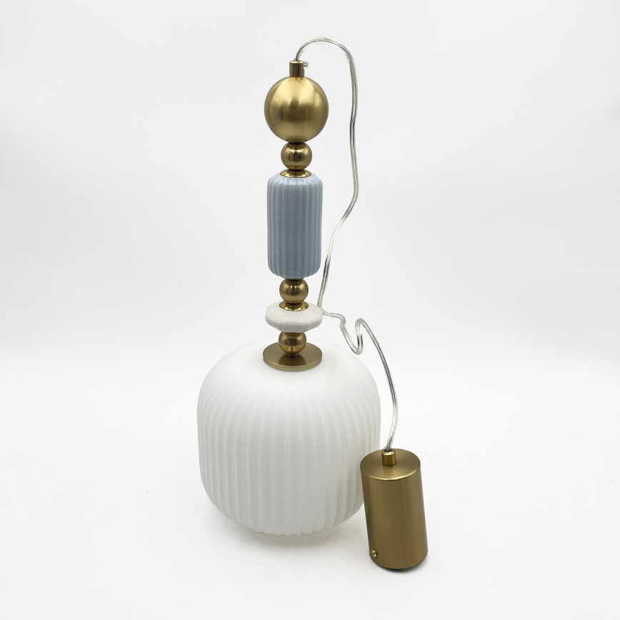 Lampadario a sospensione su cavo ROYAL 1xE27/15W/230V oro/bianco