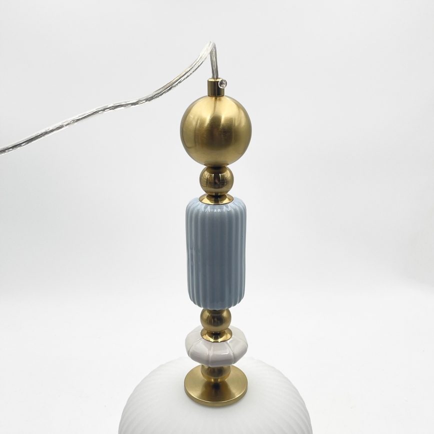 Lampadario a sospensione su cavo ROYAL 1xE27/15W/230V oro/bianco