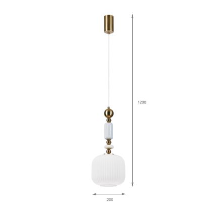 Lampadario a sospensione su cavo ROYAL 1xE27/15W/230V oro/bianco