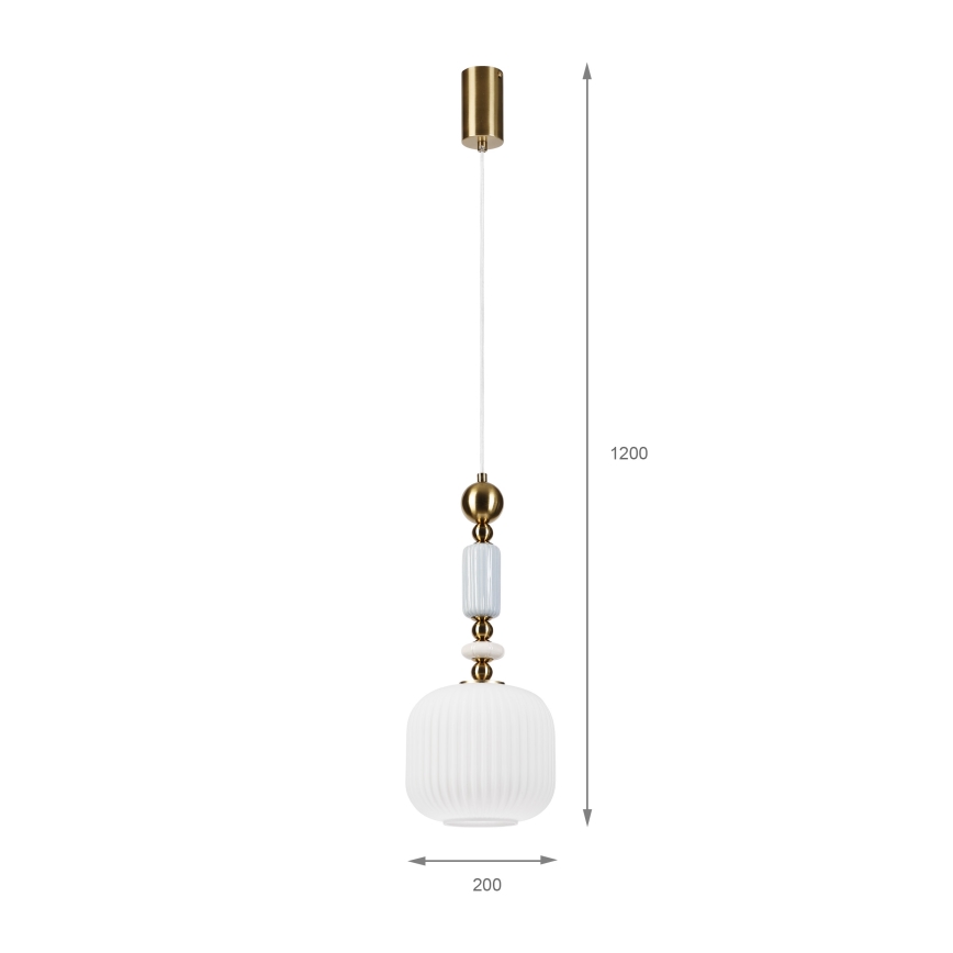 Lampadario a sospensione su cavo ROYAL 1xE27/15W/230V oro/bianco