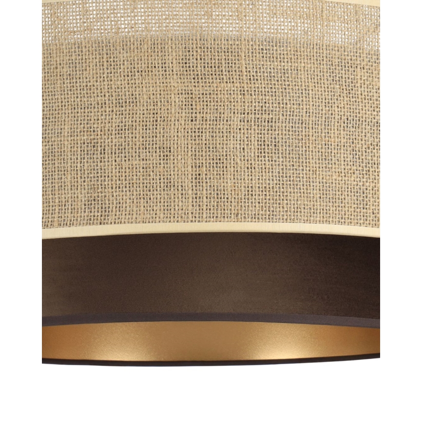 Lampadario a sospensione su cavo SARTA 1xE27/60W/230V Ø 45 cm marrone/iuta