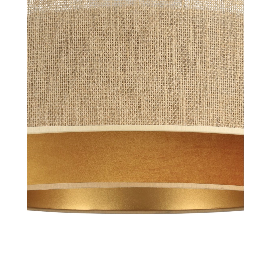 Lampadario a sospensione su cavo SARTA 1xE27/60W/230V Ø 45 cm rame/juta