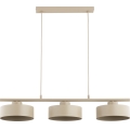 Lampadario a sospensione su cavo SELIA 3xE27/15W/230V beige
