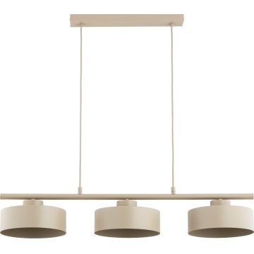 Lampadario a sospensione su cavo SELIA 3xE27/15W/230V beige