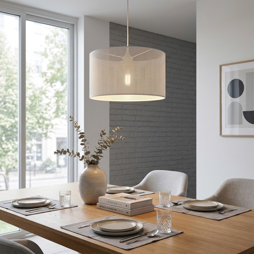 Lampadario a sospensione su cavo SIRJA PLISADO 1xE27/15W/230V Ø 35 cm bianco