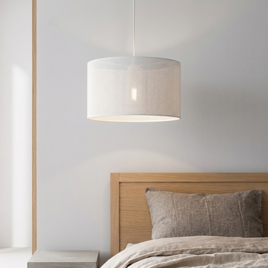 Lampadario a sospensione su cavo SIRJA PLISADO 1xE27/15W/230V Ø 35 cm bianco