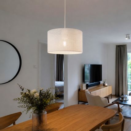 Lampadario a sospensione su cavo SIRJA PLISADO 1xE27/15W/230V Ø 35 cm bianco
