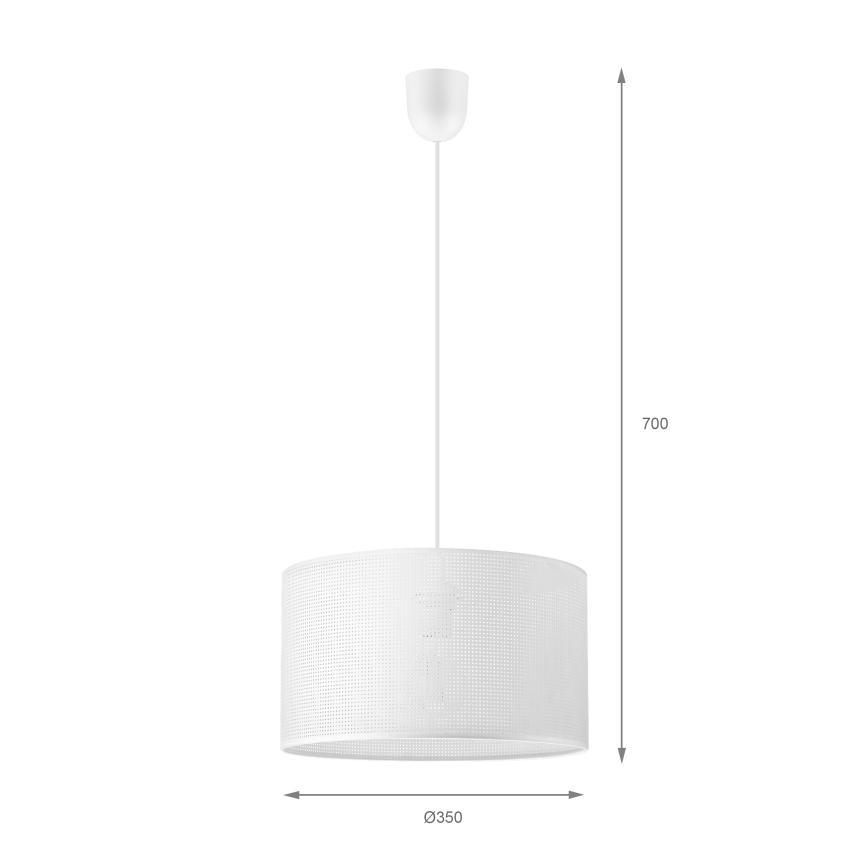 Lampadario a sospensione su cavo SIRJA PLISADO 1xE27/15W/230V Ø 35 cm bianco