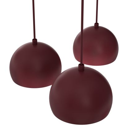 Lampadario a sospensione su cavo SOOL 5xE27/15W/230V bordeaux