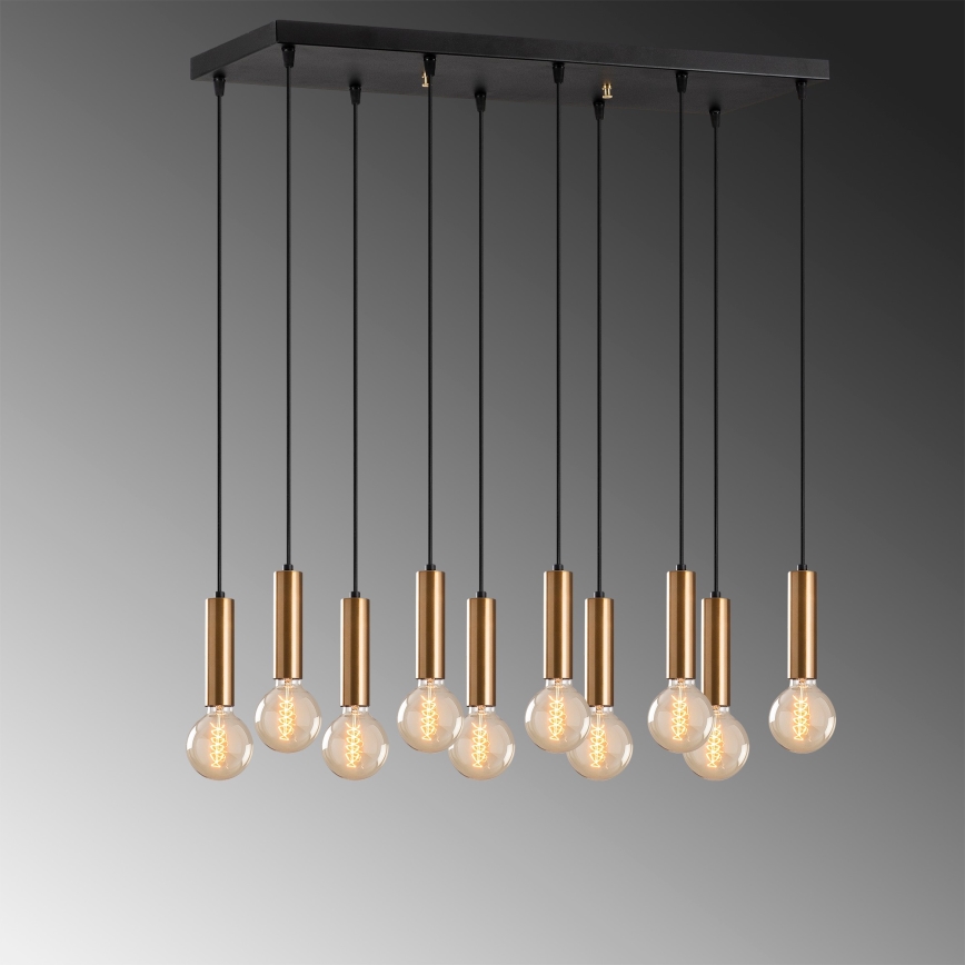 Lampadario a sospensione su cavo TEMPO 10xE27/40W/230V dorato