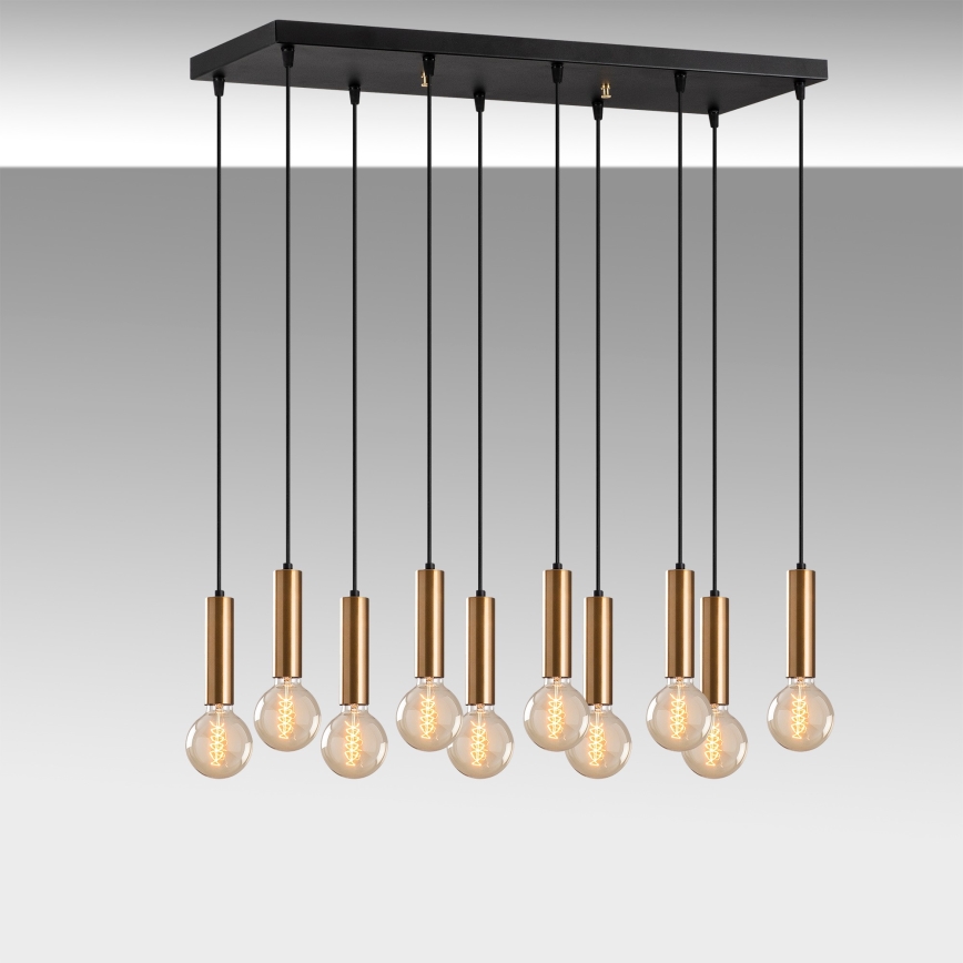 Lampadario a sospensione su cavo TEMPO 10xE27/40W/230V dorato