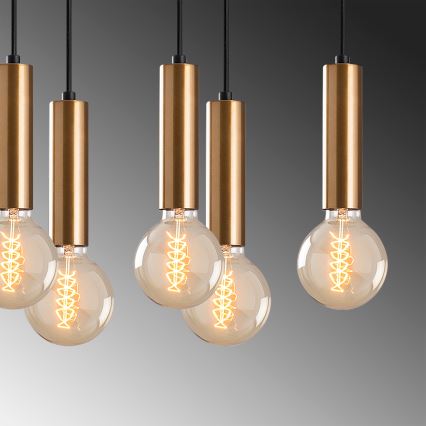 Lampadario a sospensione su cavo TEMPO 10xE27/40W/230V dorato