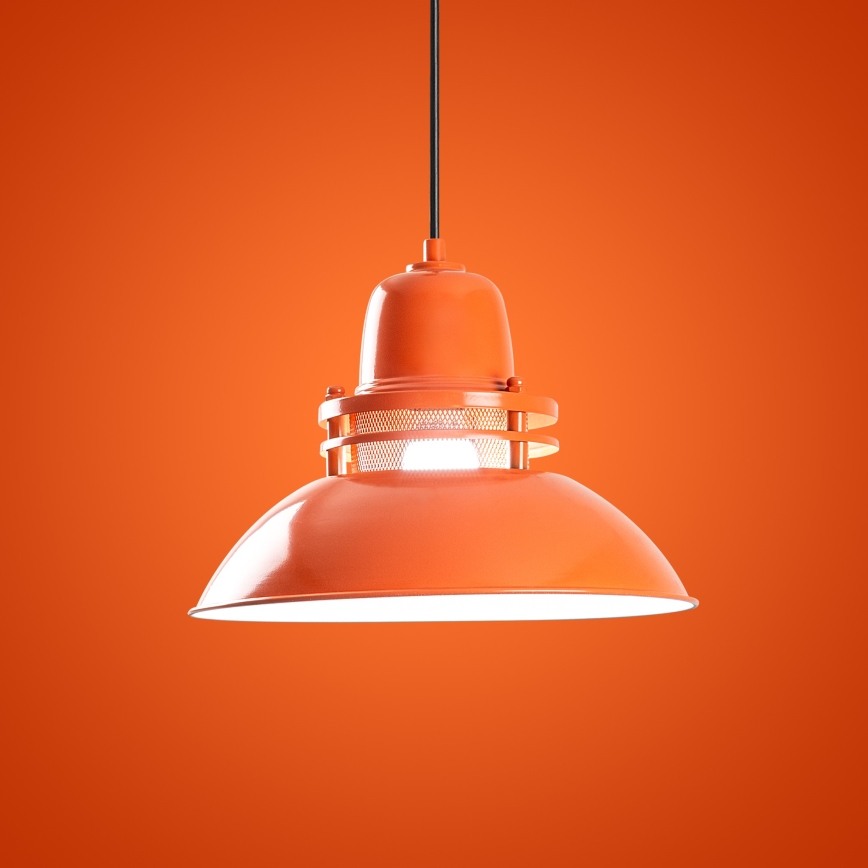 Lampadario a sospensione su cavo TIBET 1xE27/40W/230V arancione