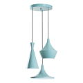 Lampadario a sospensione su cavo TOM, 3x E27, 40W max, 230V, blu