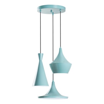 Lampadario a sospensione su cavo TOM, 3x E27, 40W max, 230V, blu