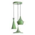 Lampadario a sospensione su cavo TOM 3xE27/40W/230V verde