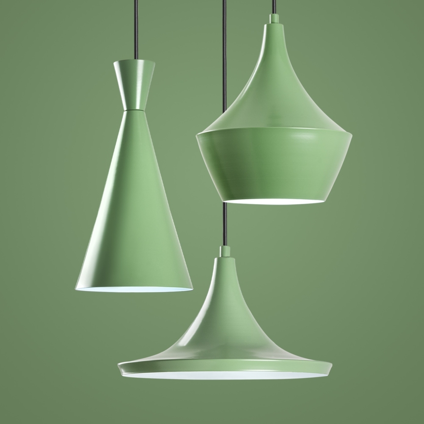 Lampadario a sospensione su cavo TOM 3xE27/40W/230V verde