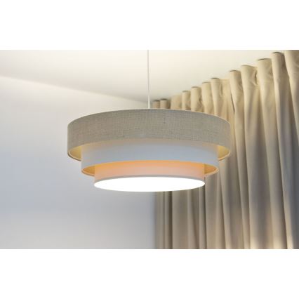 Lampadario a sospensione su cavo TRINITI 1xE27/60W/230V Ø 40 cm beige/crema