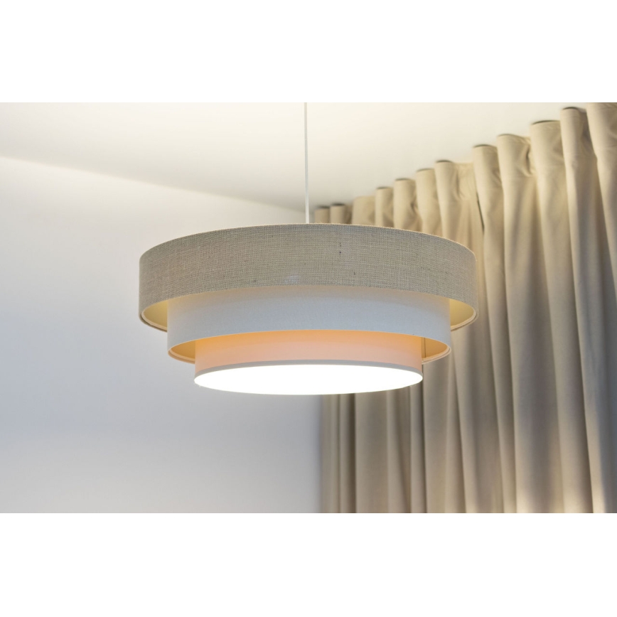 Lampadario a sospensione su cavo TRINITI 1xE27/60W/230V Ø 40 cm beige/crema
