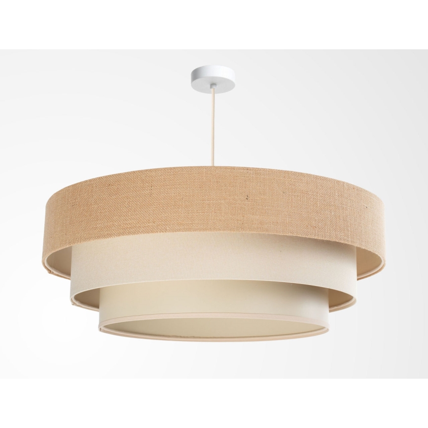 Lampadario a sospensione su cavo TRINITI 1xE27/60W/230V Ø 40 cm beige/crema