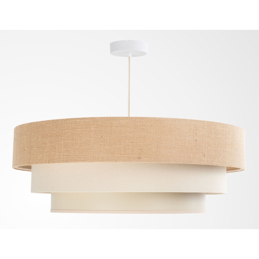 Lampadario a sospensione su cavo TRINITI 1xE27/60W/230V Ø 40 cm beige/crema
