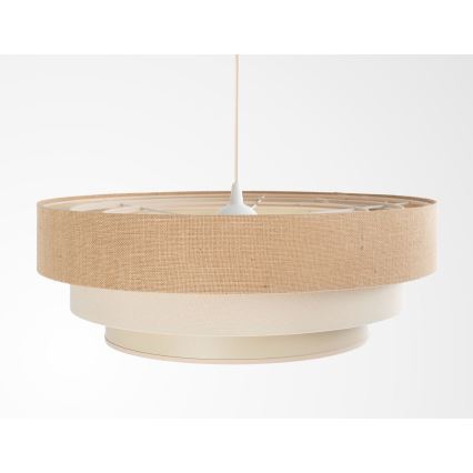 Lampadario a sospensione su cavo TRINITI 1xE27/60W/230V Ø 40 cm beige/crema