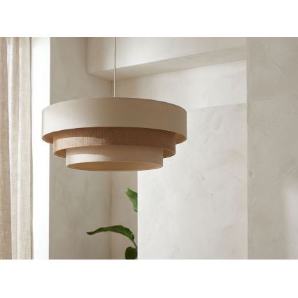 Lampadario a sospensione su cavo TRINITI 1xE27/60W/230V Ø 40 cm crema/beige