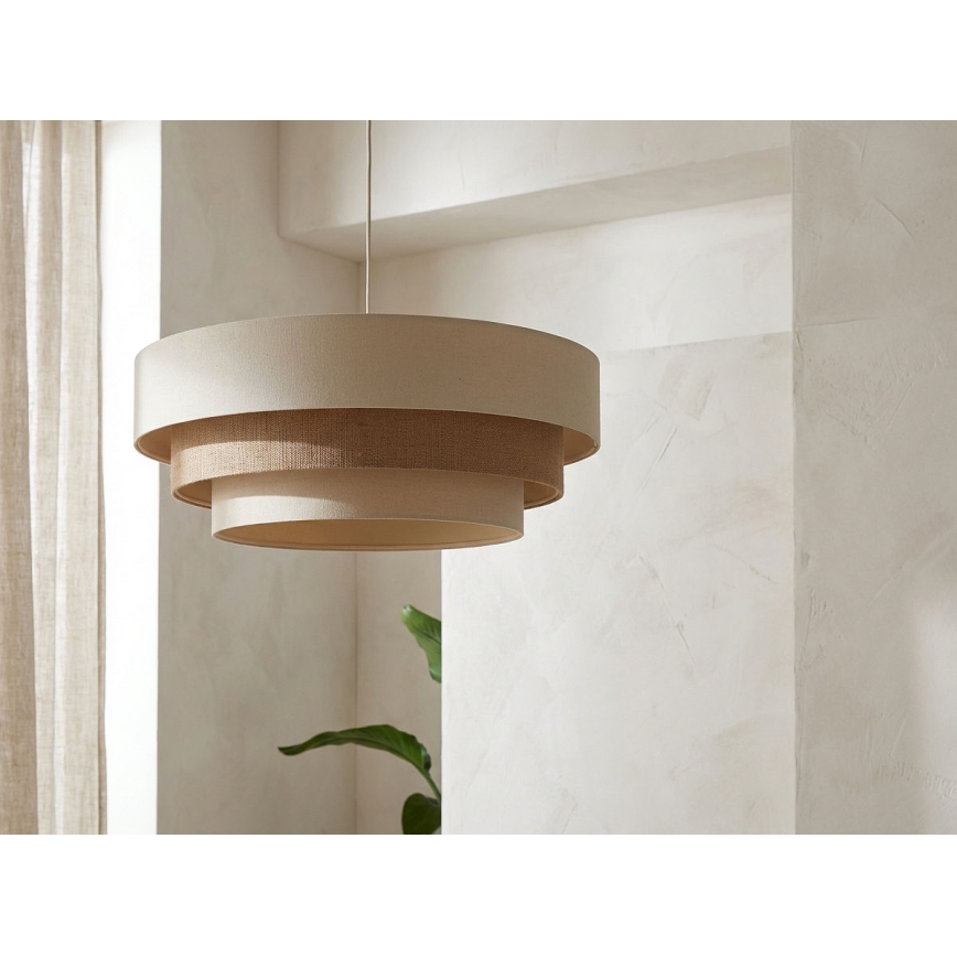 Lampadario a sospensione su cavo TRINITI 1xE27/60W/230V Ø 40 cm crema/beige