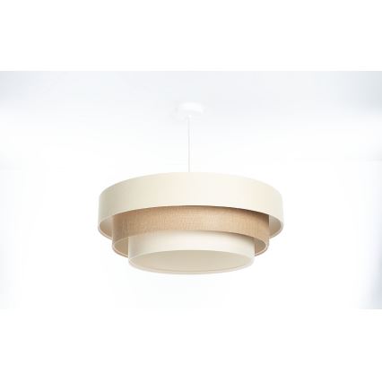 Lampadario a sospensione su cavo TRINITI 1xE27/60W/230V Ø 40 cm crema/beige