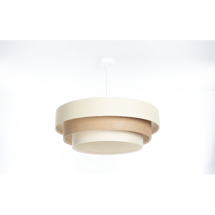 Lampadario a sospensione su cavo TRINITI 1xE27/60W/230V Ø 40 cm crema/beige