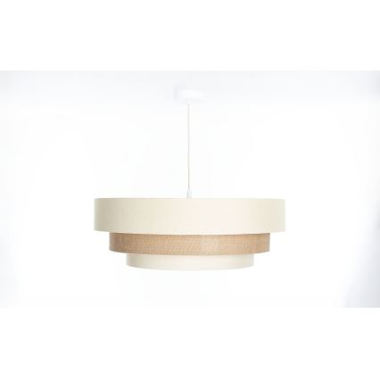 Lampadario a sospensione su cavo TRINITI 1xE27/60W/230V Ø 40 cm crema/beige