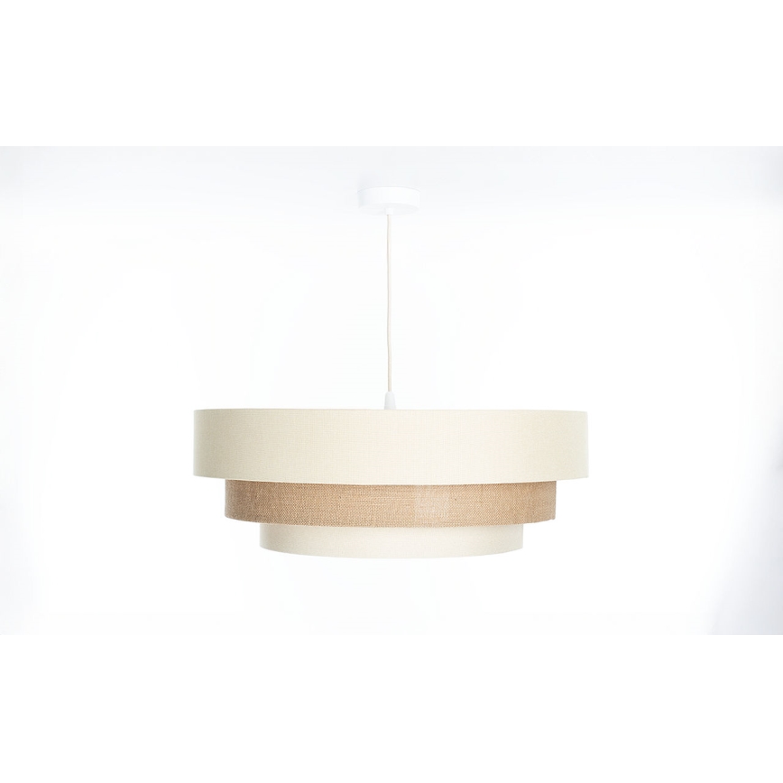 Lampadario a sospensione su cavo TRINITI 1xE27/60W/230V Ø 40 cm crema/beige