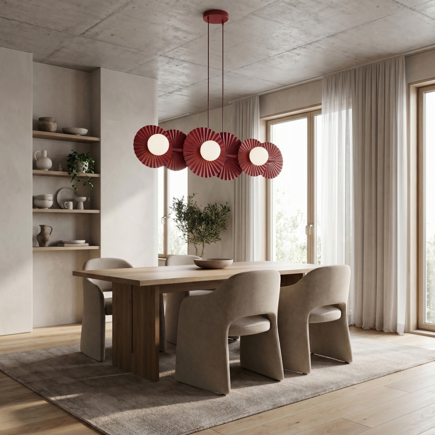 Lampadario a sospensione su cavo UMBRA 6xG9/8W/230V rosso