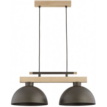 Lampadario a sospensione su cavo VERTA 2xE27/15W/230V marrone/beige