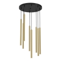 Lampadario a sospensione su cavo YORU 8xG9/8W/230V in ottone