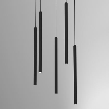 Lampadario a sospensione su cavo YORU 8xG9/8W/230V, nero