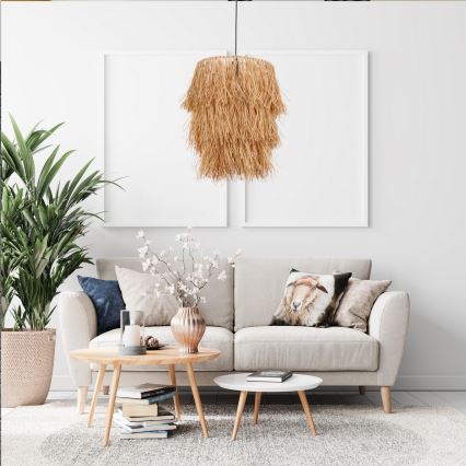 Lampadario a sospensione TASSEL 1xE27/40W/230V in rafia
