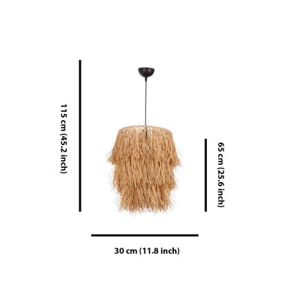 Lampadario a sospensione TASSEL 1xE27/40W/230V in rafia